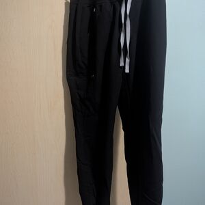 Figs Black Joggers with White Drawstring